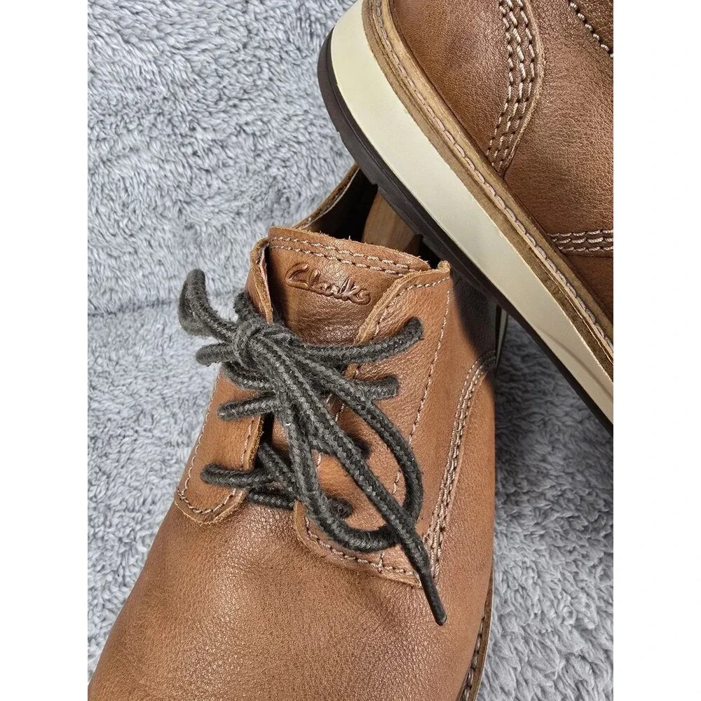 ​Clarks Atticus LT Lace Tan Leather Oxford Shoes Mens Size 9.5 M Casual Dress